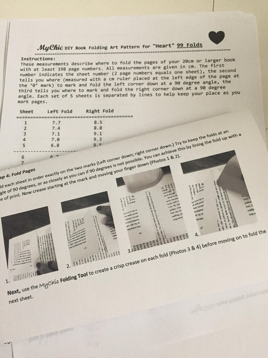Learn How to Book Fold! Heart Book Folding Pattern, Downloadable Pattern, and Beginner-Friendly Instructions