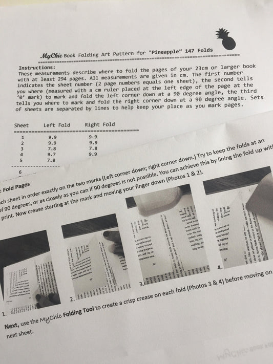 Pineapple Book Folding Pattern and How to Book Fold Instructions - Download and print!