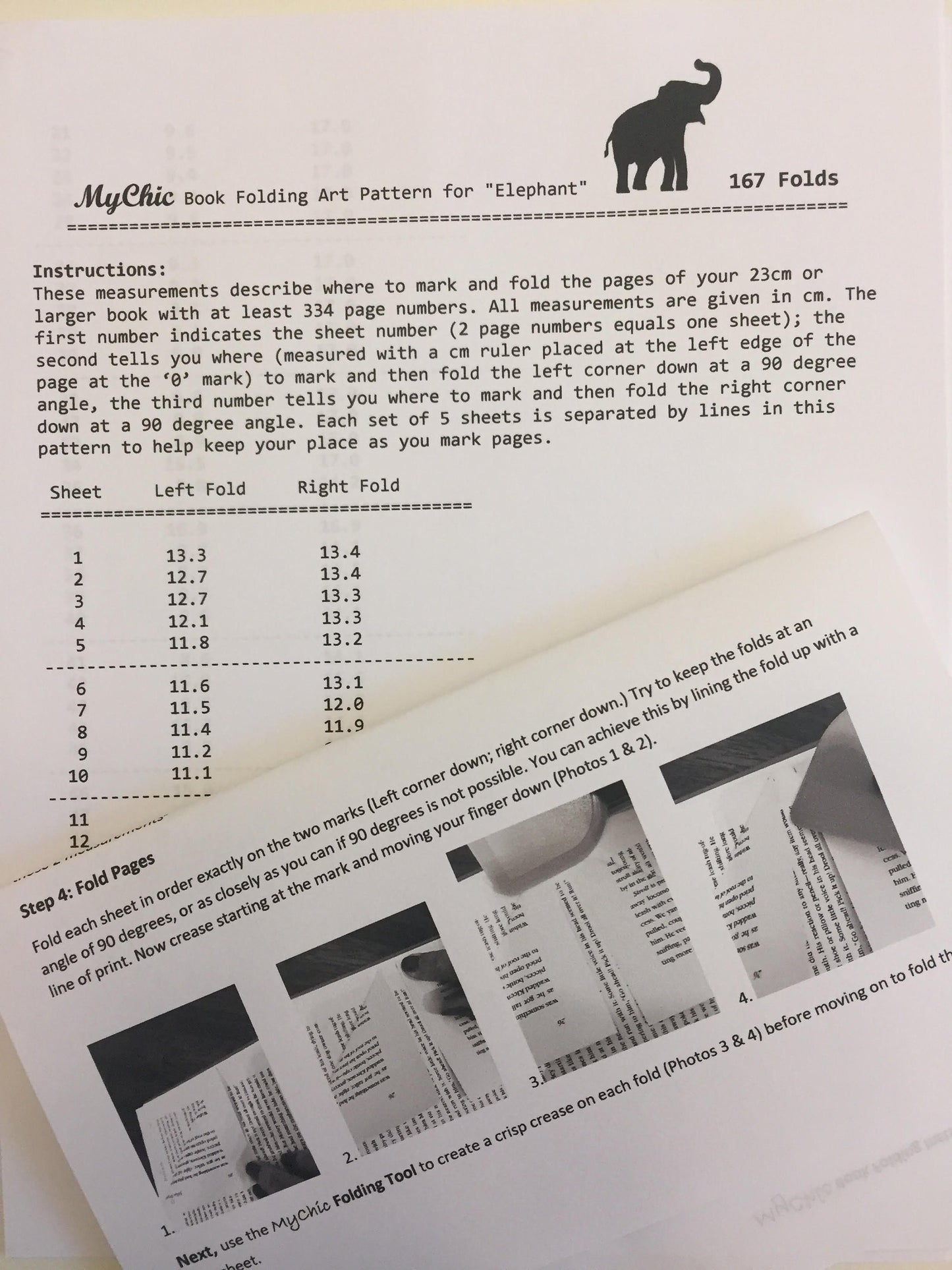 Elephant Book Folding Pattern and How to Book Fold Instructions - Download and print!