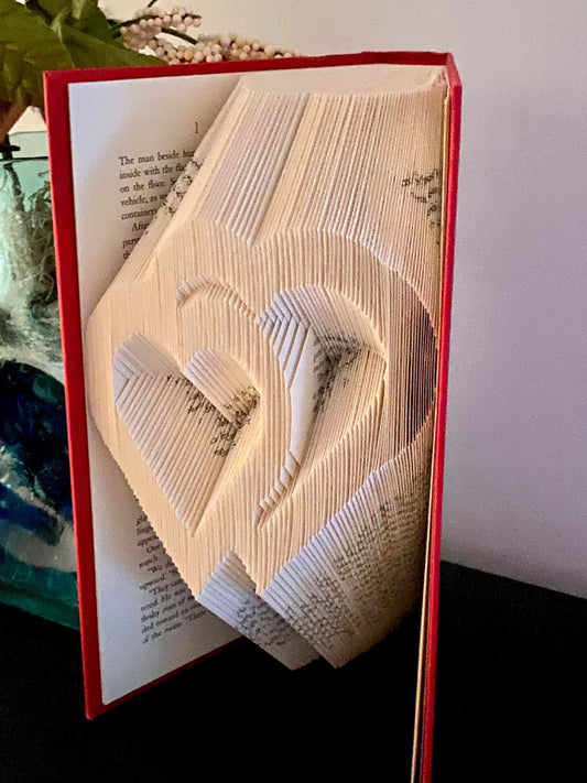 Double Heart Book Folding Pattern and How to Book Fold Instructions - Download and print!