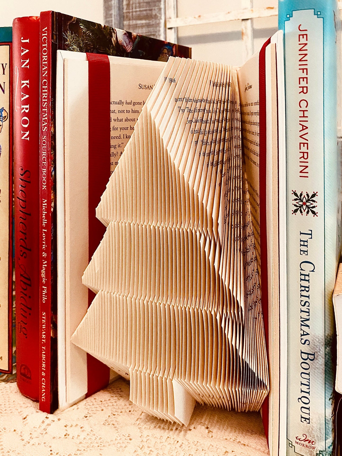 4 Holiday Book Folding Patterns, Tree, Angel, Snowman, and Star. Download and print!