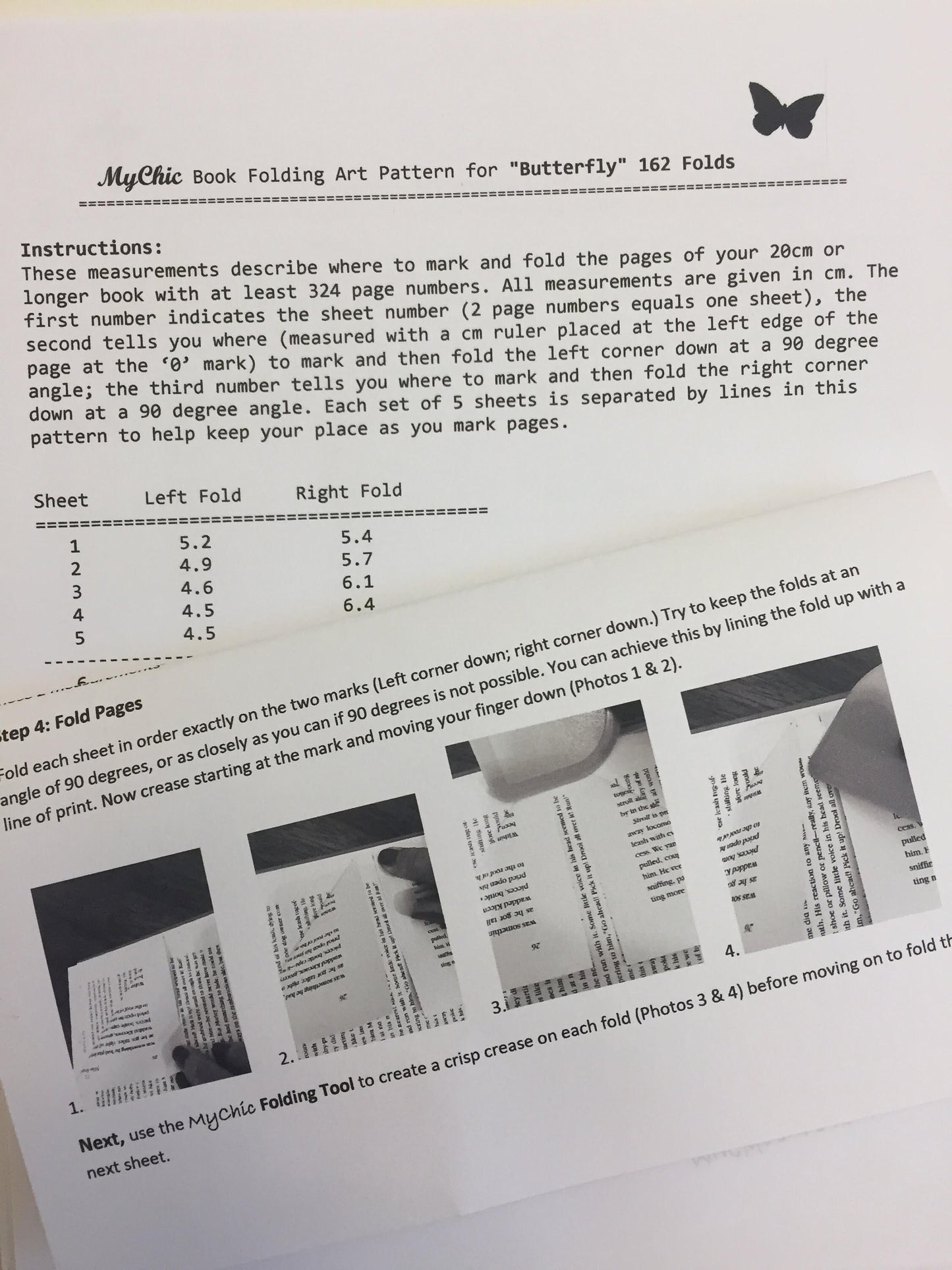 Butterfly Book Folding Pattern & How to Book Fold Instructions - download and print!