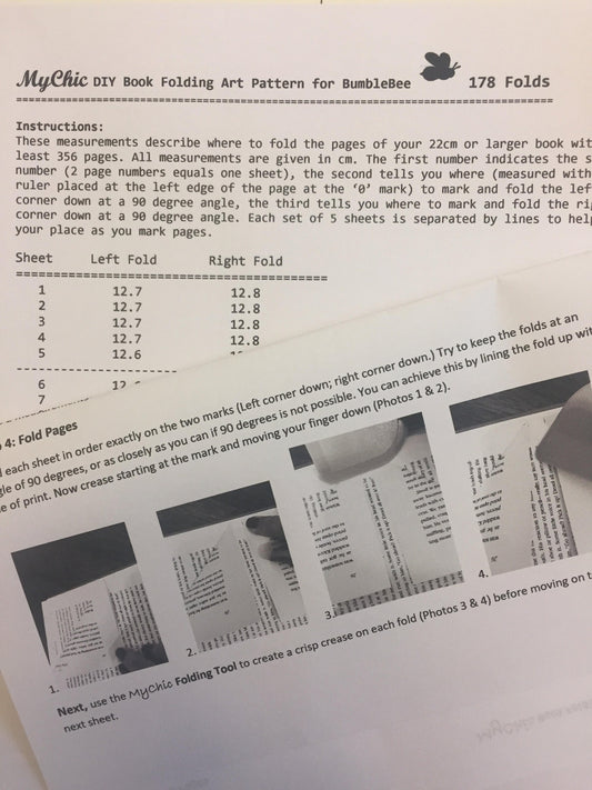 Bee Book Folding Pattern and How to Book Fold Instructions - Download and print!  Save The Bees