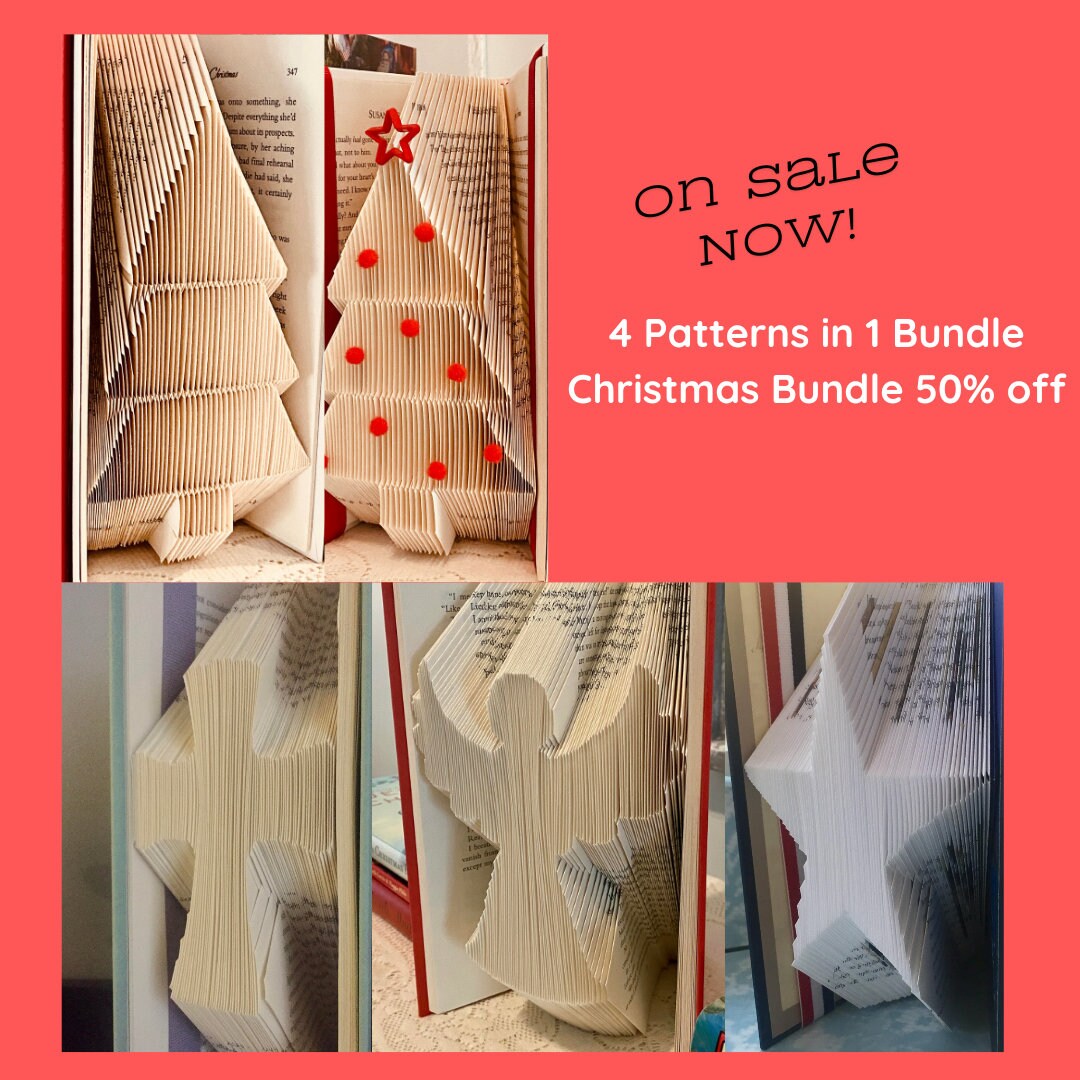 Christmas Pattern Bundle with 4 Patterns & Beginner-Friendly Instructions. Make Folded Book Art for Holiday Gifts!