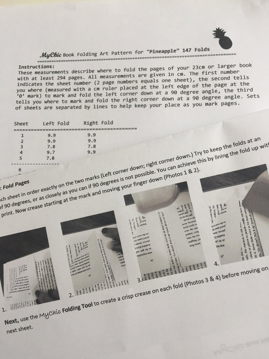 Pineapple Book Folding Pattern and How to Book Fold Instructions  - Download and print!